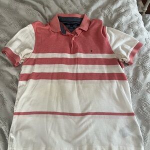 Men’s Tommy Hilfiger Red and White Striped Polo Shirt